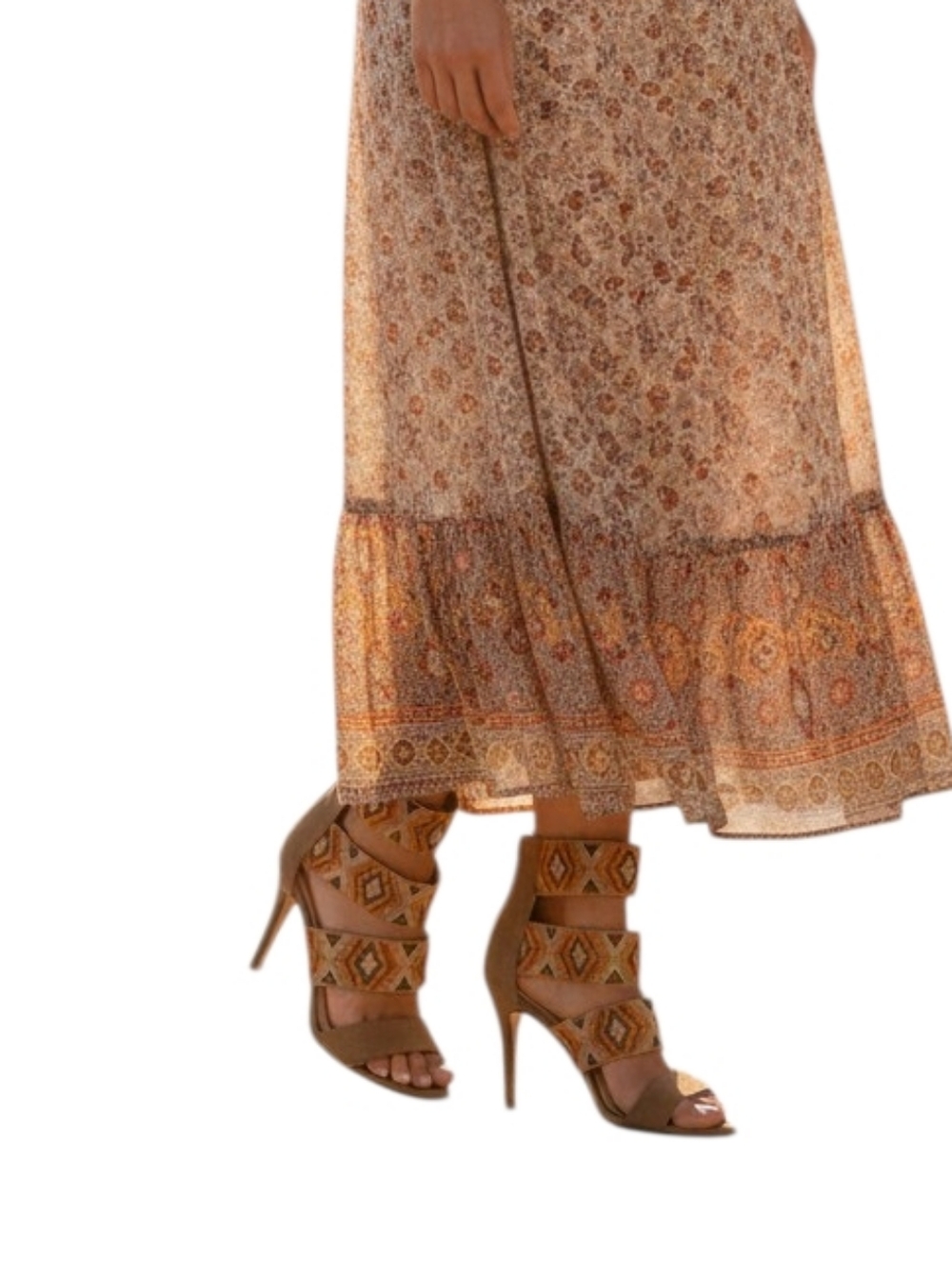 Ashley Stewart Faux Suede Teresa Tribe Heels Size 11W